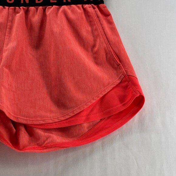 Under Armour Play Up 3.0 Shorts Womens S Activewear Running Elastic Waist Orange - Picture 4 of 10